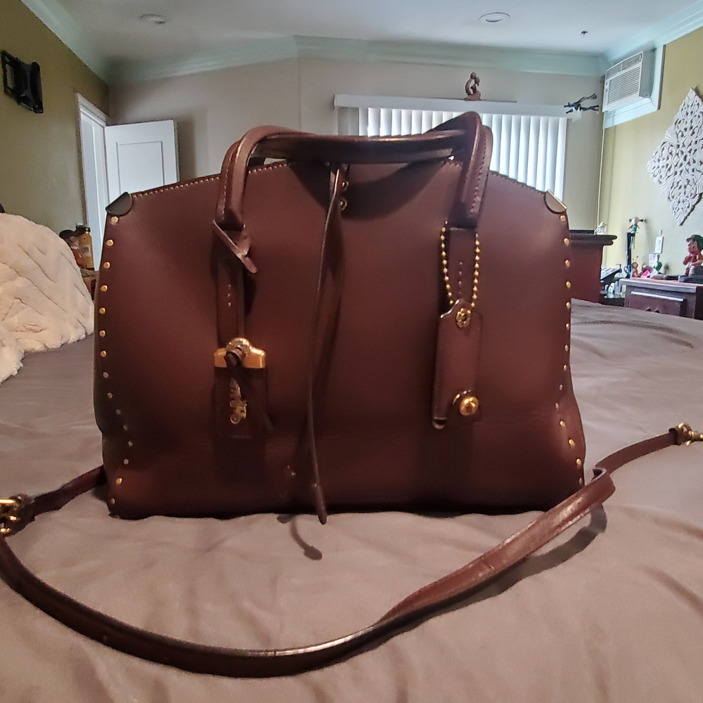 Coach Restored Cooper Carryall With Rivets Tote Leather Handbag